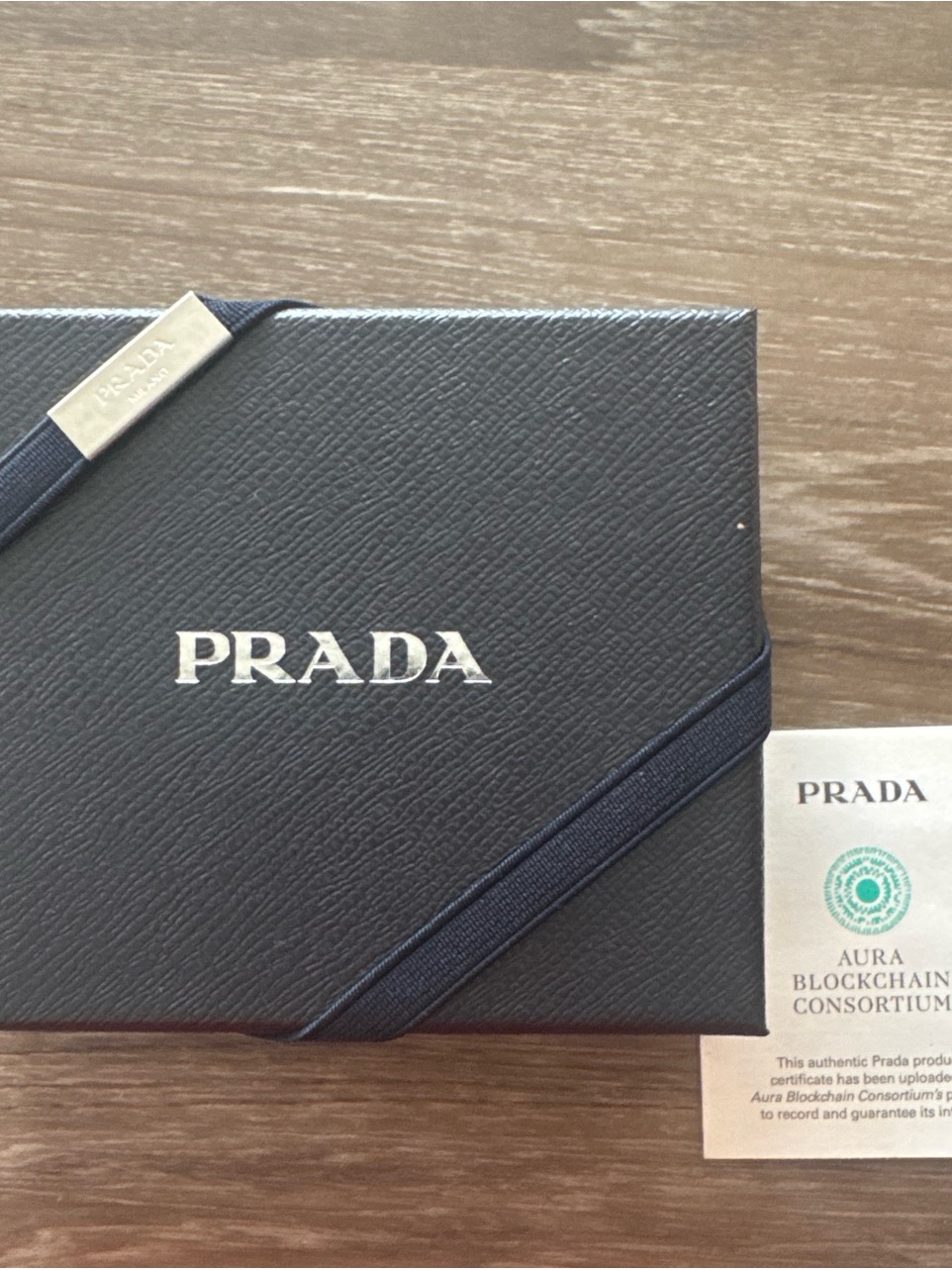 Prada Black Accessory Box With Silver Tone Tag